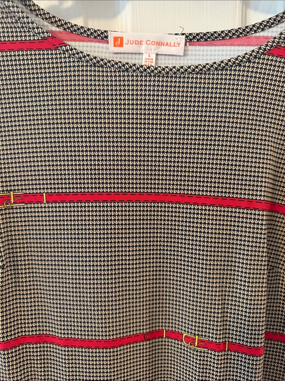 Jude Connally Houndstooth Dress with buckle details